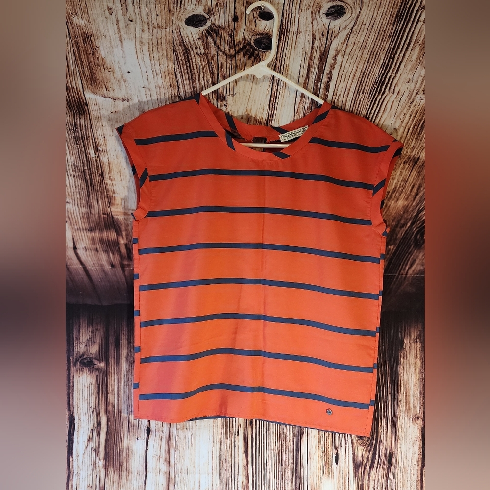 Abercrombie & Fitch Orange Striped Women's Top